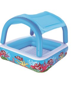 בריכה מתנפחת מרובעת עם צלון - 140X140X114 ס"מ  - BESTWAY