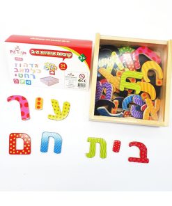 קופסת אותיות מגנטיות מעץ - PITOYS