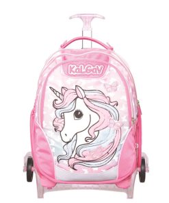 תיק אורטופדי X BAG TROLLEY דגם חד קרן פרפר ורוד - KAL GAV