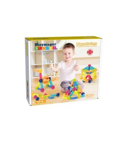 מקלות וכדורים מגנטים 61 חלקים - PLAYMAGER