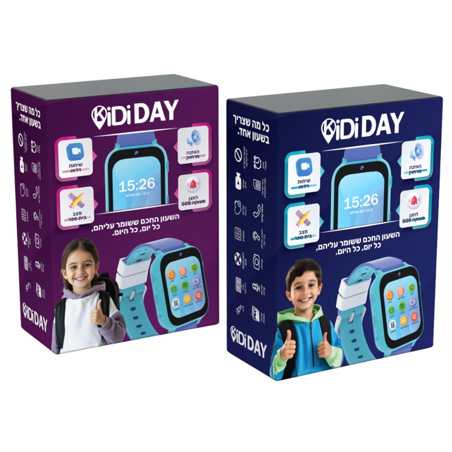 שעון טלפון חכם לילדים דגם DAY בצבעים לבחירה - KidiWatch