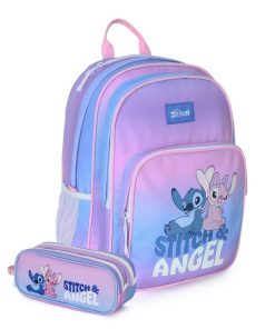 תיק גב לנוער + קלמר Stitch & Angel