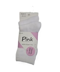 4 זוגות גרבי מגבת מלאה לנשים PINK