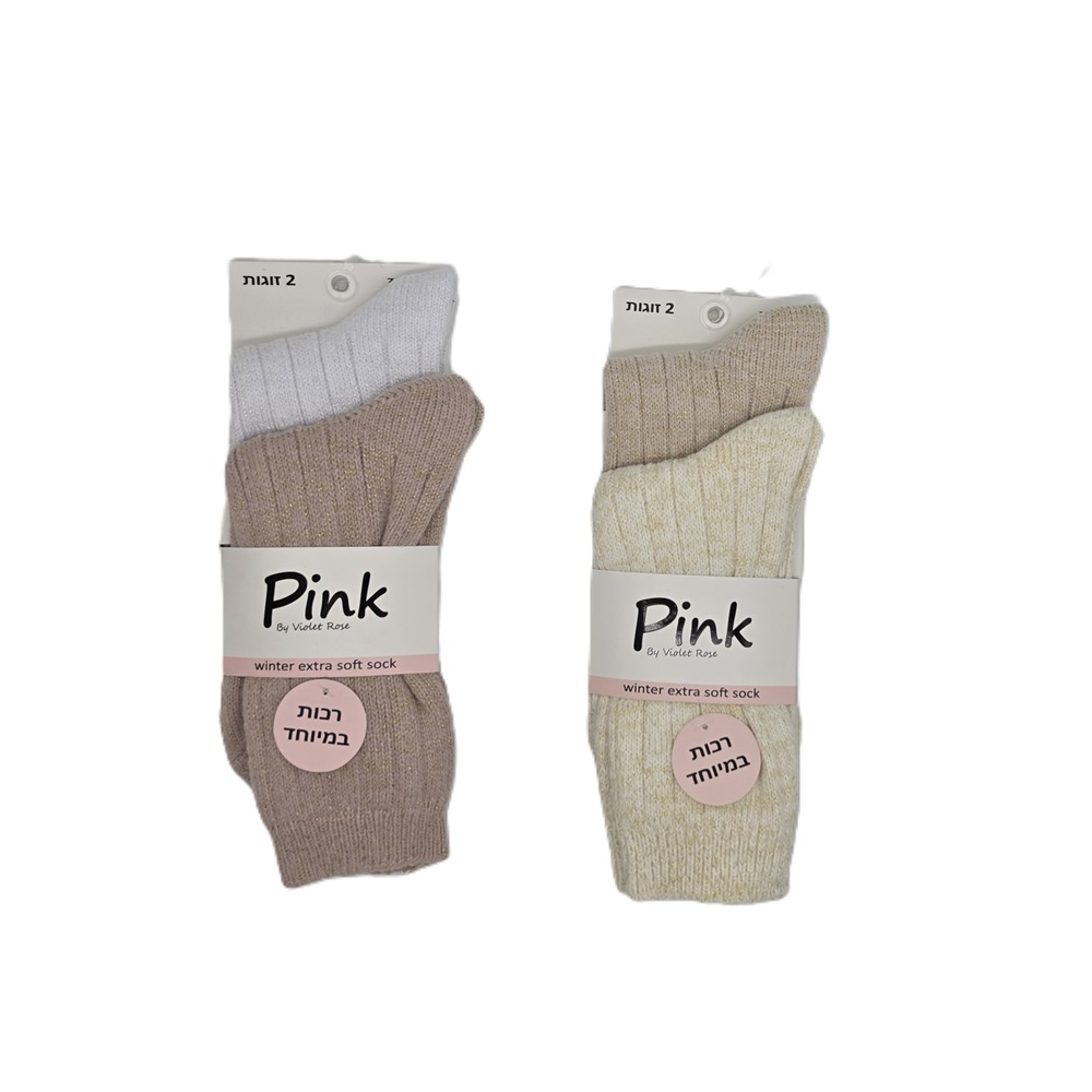 4 זוגות גרבי נשים רכים במיוחד PINK